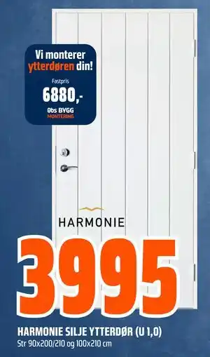 Obs Bygg HARMONIE SILJE YTTERDØR (U 1,0) tilbud