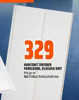 Obs Bygg HUNTONIT TREFIBER PANELBORD, KLASSISK HVIT tilbud