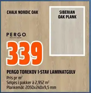 Obs Bygg PERGO TOREKOV 1-STAV LAMINATGULV tilbud