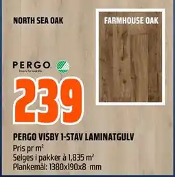 Obs Bygg PERGO VISBY 1-STAV LAMINATGULV tilbud