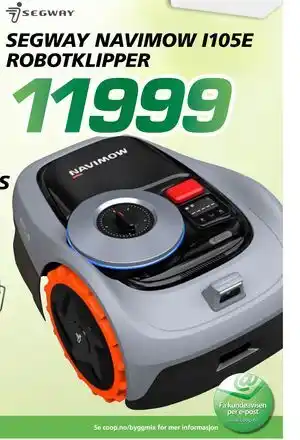 Coop Byggmix SEGWAY NAVIMOW I105E ROBOTKLIPPER tilbud