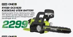 Coop Byggmix RYOBI OCS1830 KJEDESAG UTEN BATTERI tilbud