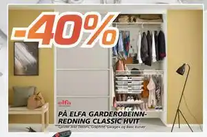 Coop Byggmix 40% PÅ ELFA GARDEROBEINNREDNING CLASSIC HVIT tilbud