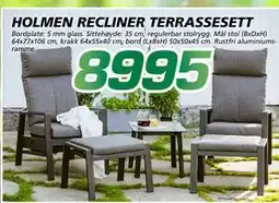 Coop Byggmix HOLMEN RECLINER TERRASSESETT tilbud