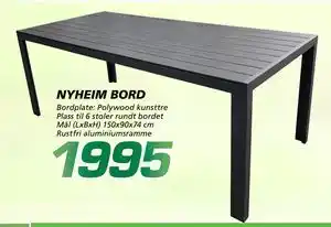 Coop Byggmix NYHEIM BORD tilbud