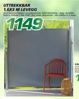 Coop Byggmix UTTREKKBAR 1,6X3 M LEVEGG tilbud