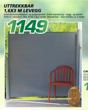 Coop Byggmix UTTREKKBAR 1,6X3 M LEVEGG tilbud