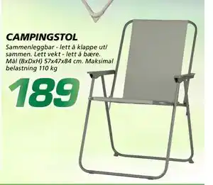 Coop Byggmix CAMPINGSTOL tilbud