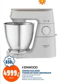 Coop Obs KENWOOD KVL65.001WH TITANIUM CHEF BAKER KJØKKENMASKIN tilbud