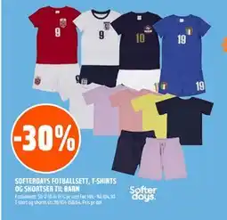 Coop Obs SOFTERDAYS FOTBALLSETT, T-SHIRTS OG SHORTSER TIL BARN tilbud