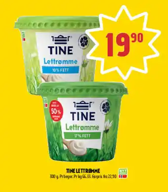 Coop Prix TINE Lettrømme tilbud