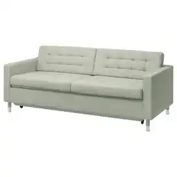IKEA Landskrona 3-seters sovesofa, Gunnared lys grønn / metall tilbud