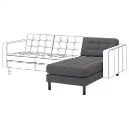 IKEA Landskrona Sjeselong, påbyggingsdel, Gunnared mørk grå / tre/svart tilbud