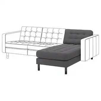 IKEA Landskrona Sjeselong, påbyggingsdel, Gunnared mørk grå / tre/svart tilbud