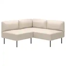 IKEA Lillehem Modulhjørnesofa, 2-seters, Vissle beige/metall tilbud