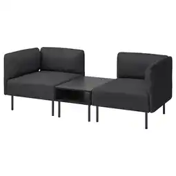IKEA Lillehem 2-seters modulsofa med sidebord, Gunnared mørk grå/metall tilbud
