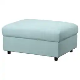 IKEA Vimle Fotskammel med oppbevaring, Saxemara lys blå tilbud