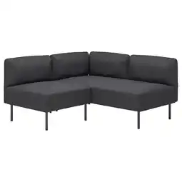 IKEA Lillehem Modulhjørnesofa, 2-seters, Gunnared mørk grå/metall tilbud