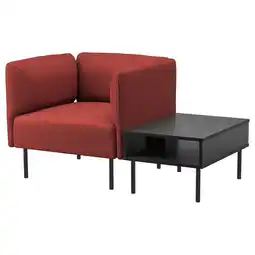 IKEA Lillehem Lenestol med sidebord, Gunnared rødbrun/metall tilbud