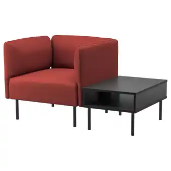 IKEA Lillehem Lenestol med sidebord, Gunnared rødbrun/metall tilbud