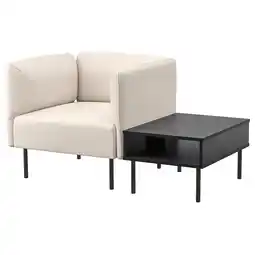 IKEA Lillehem Lenestol med sidebord, Vissle beige/metall tilbud