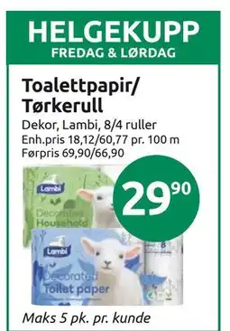 Joker Toalettpapir/ Tørkerull tilbud