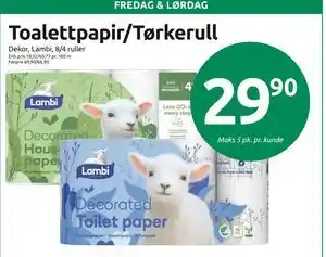 Joker Toalettpapir/Tørkerull tilbud