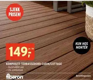 Montér KOMPOSITT TERRASSEBORD CABIN/COTTAGE tilbud
