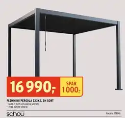 Montér FLEMMING PERGOLA 3X3X2, 3M SORT tilbud