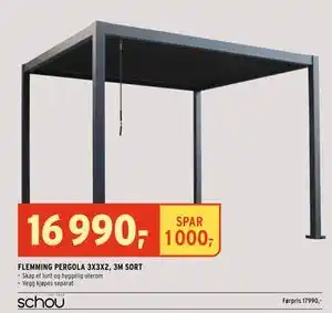 Montér FLEMMING PERGOLA 3X3X2, 3M SORT tilbud