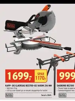 Montér KAPP- OG GJÆRSAG BES700-QS 1600W 216 MM tilbud