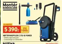Montér HØYTRYKKSPYLER E 170-10 POWER tilbud