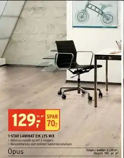 Montér 1-STAV LAMINAT EIK LYS MIX tilbud