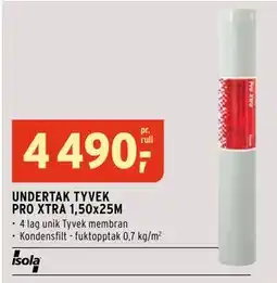 Montér UNDERTAK TYVEK PRO XTRA 1,50x25M tilbud