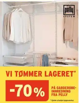 Montér 70% PÅ GARDEROBEINNREDNING FRA PELLY tilbud