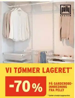 Montér 70% PÅ GARDEROBEINNREDNING FRA PELLY tilbud