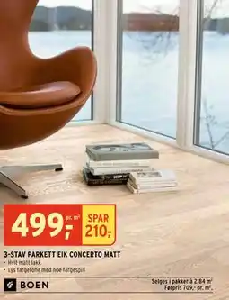 Montér 3-STAV PARKETT EIK CONCERTO MATT tilbud