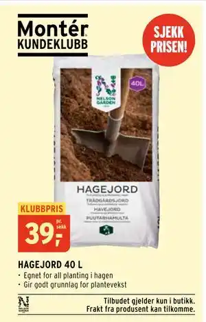Montér HAGEJORD 40 L tilbud