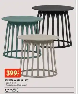 Montér BORD/SKAMMEL I PLAST tilbud