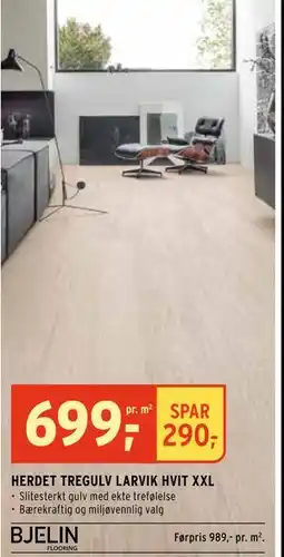 Montér HERDET TREGULV LARVIK HVIT XXL tilbud