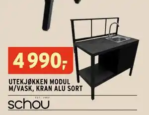 Montér UTEKJØKKEN MODUL M/VASK, KRAN ALU SORT tilbud