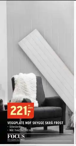 Montér VEGGPLATE MDF SKYGGE SKRÅ FROST tilbud