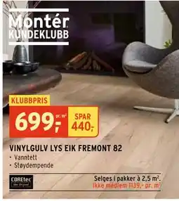 Montér VINYLGULV LYS EIK FREMONT 82 tilbud