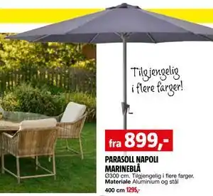 Bauhaus PARASOLL NAPOLI MARINEBLÅ tilbud