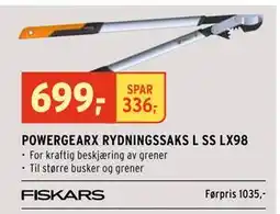 Montér POWERGEARX RYDNINGSSAKS L SS LX98 tilbud