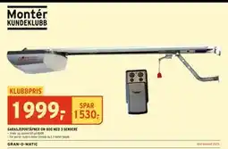 Montér GARASJEPORTÅPNER GM 800 MED 3 SENDERE tilbud