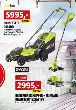 Bauhaus BATTERIGRESSKLIPPER + TRIMMER RLM1833BLT1825M 18V tilbud