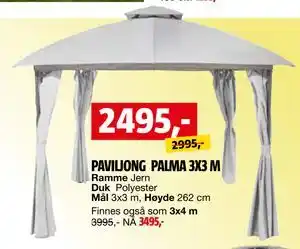Bauhaus PAVILJONG PALMA 3X3 M tilbud