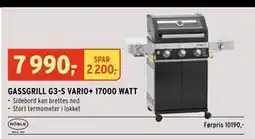 Montér GASSGRILL G3-S VARIO+ 17000 WATT tilbud