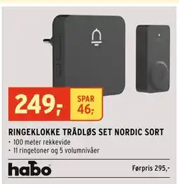 Montér RINGEKLOKKE TRÅDLØS SET NORDIC SORT tilbud